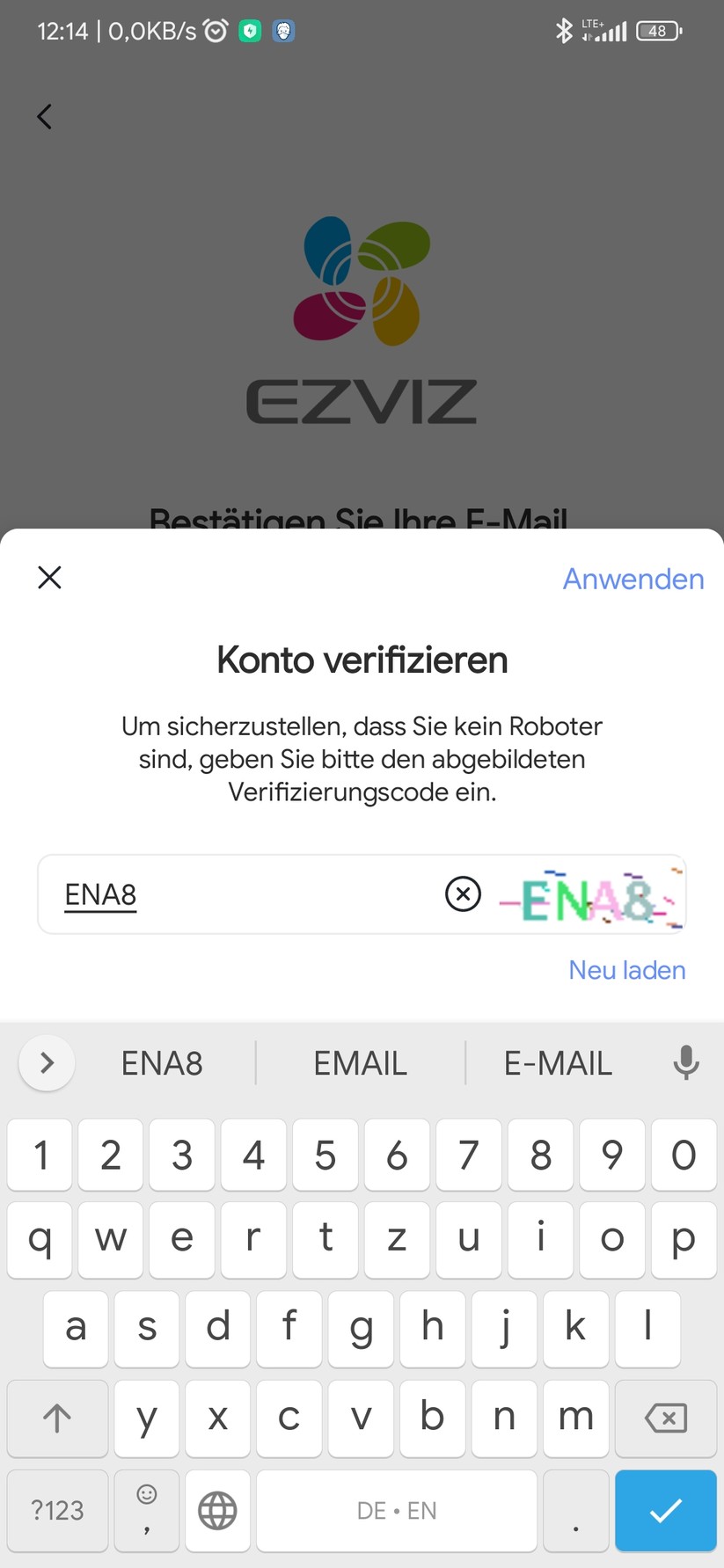 Ezviz LC3: App-Screenshots