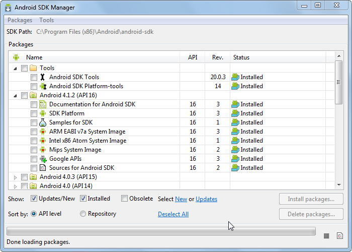 5. Android-SDK-Installation abschließen