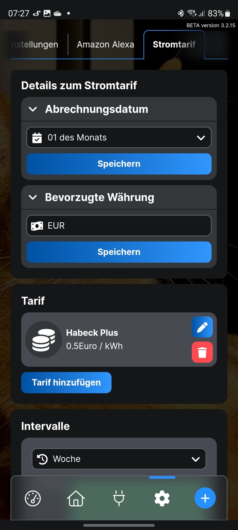 Die Shelly-App Smart Control bietet zahlreiche Statistiken zum Stromverbrauch. Nutzer können auch Tarife angeben und erhalten somit auch Informationen zu den Kosten.
