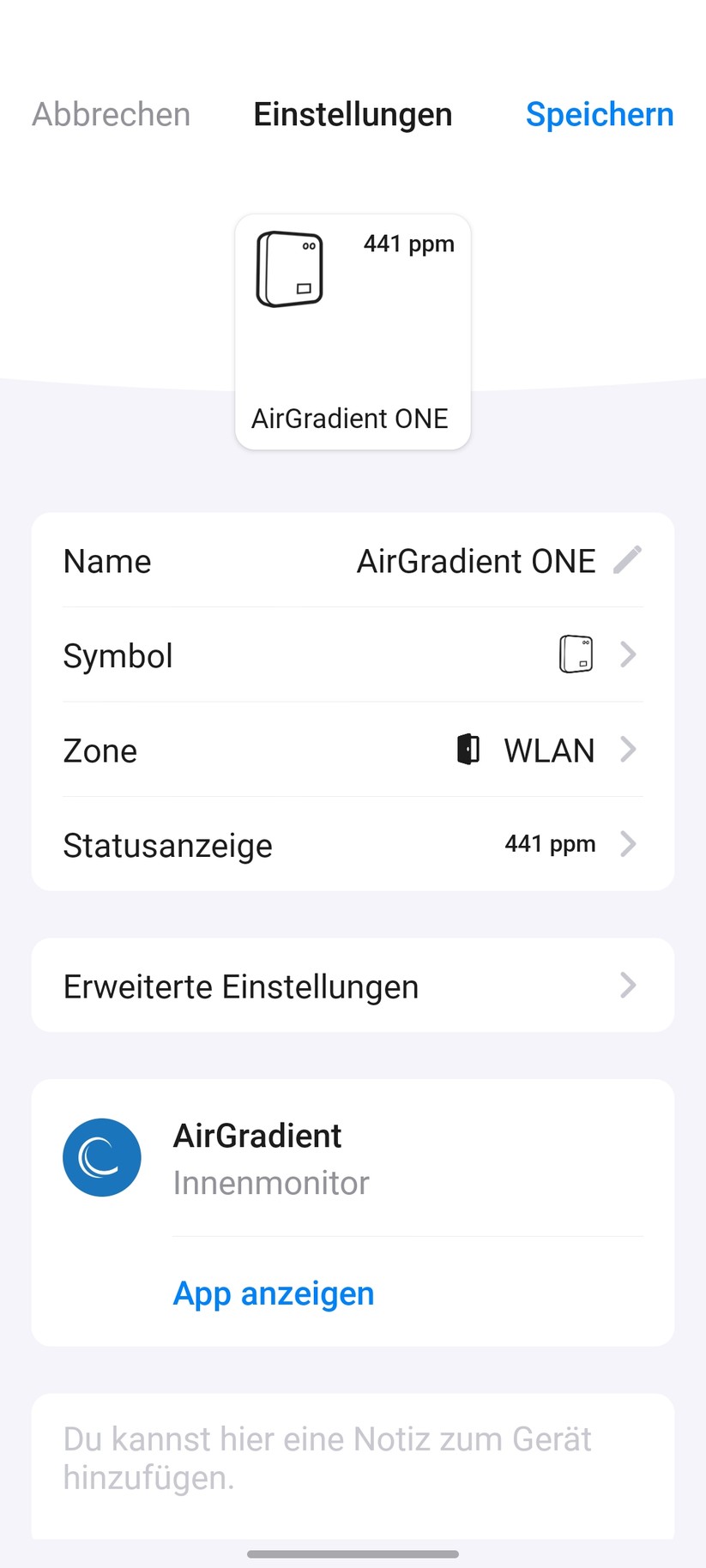 Air Gradient One: Integration in Homey Pro