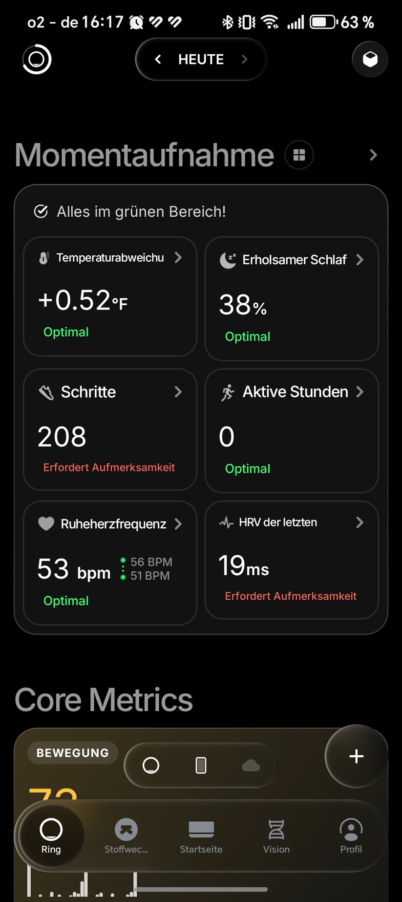Ultrahuman Ring Air - App
