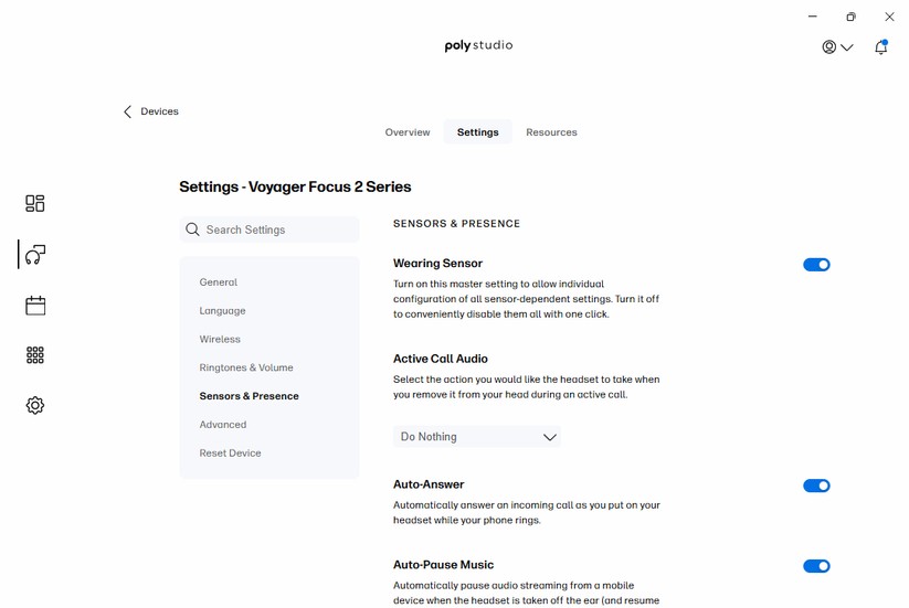 Poly Voyager Focus 2 UC - Bilder App