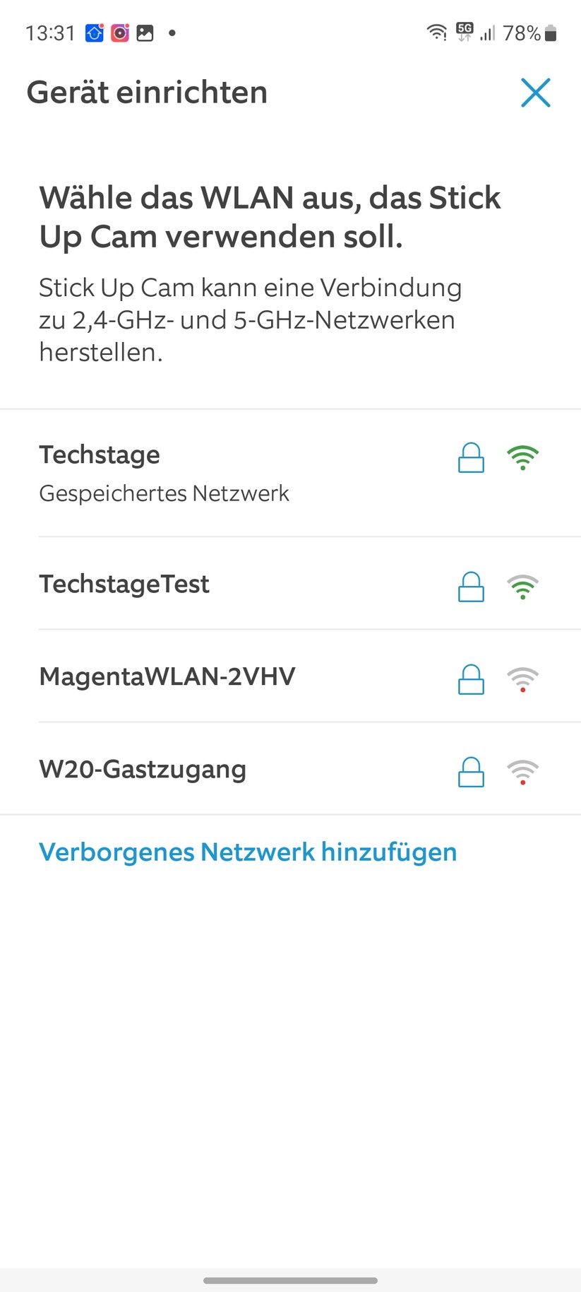 Ring Stick Up Cam Pro Akku: Die Einrichtung ist einfach und bietet viele Erläuterungen zur Kamera. Vorbildlich.