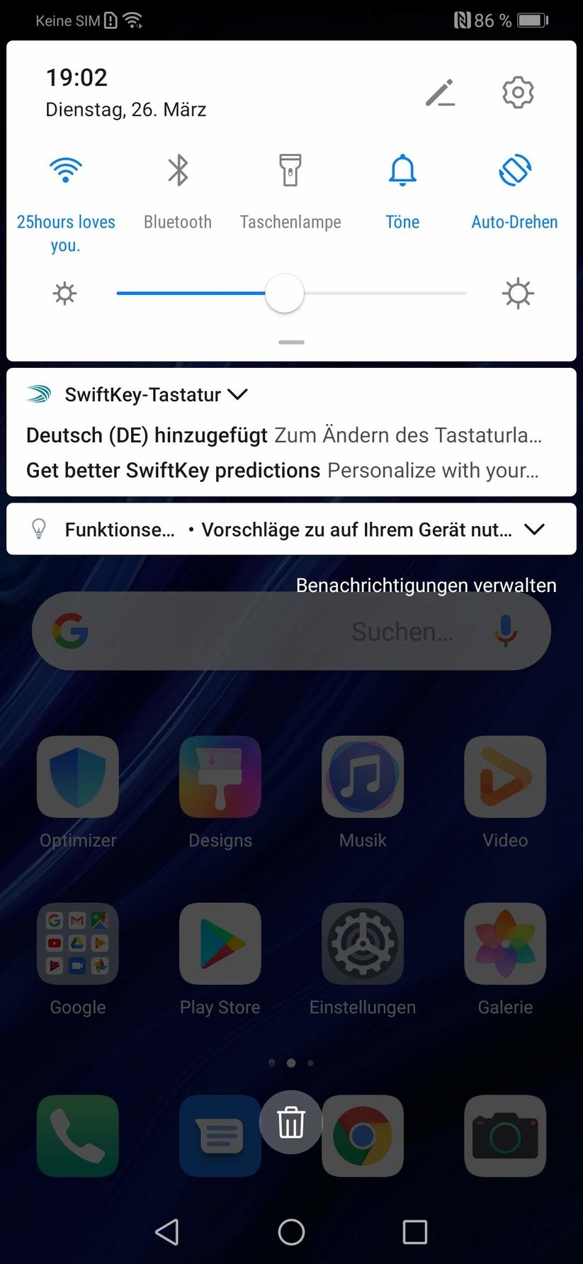 Benachrichtigungsleiste