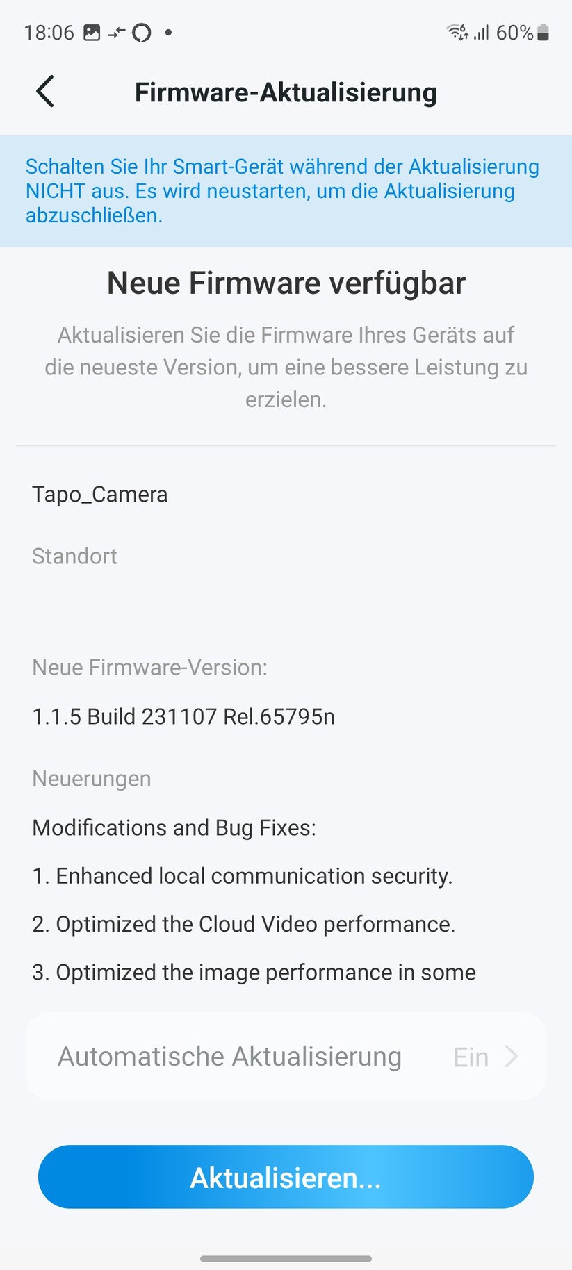 TP-Link Tapo C325WB: Einrichtung, Einstellungen und Aufnahmen