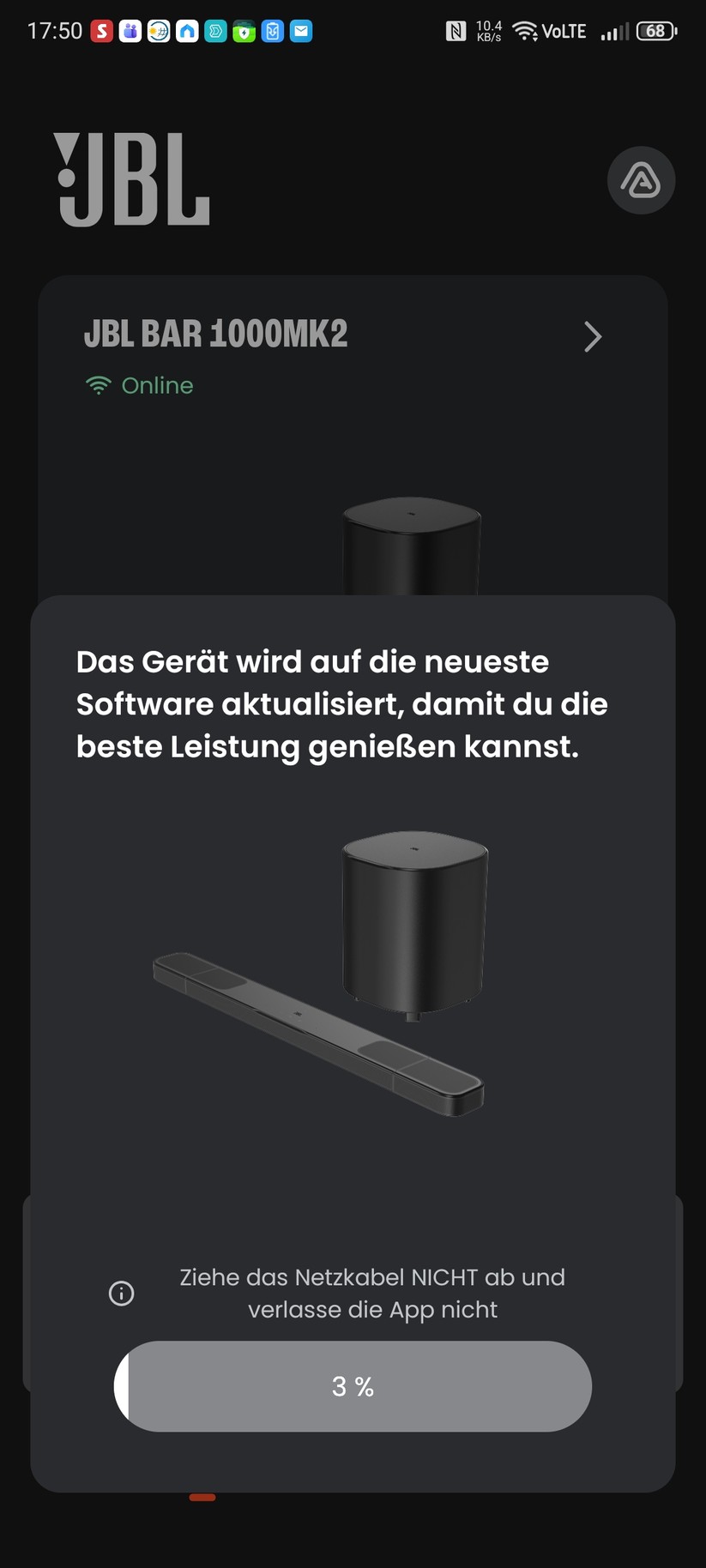 Mit der App JBL One wird die JBL BAr 1000MK2 eingerichtet.
