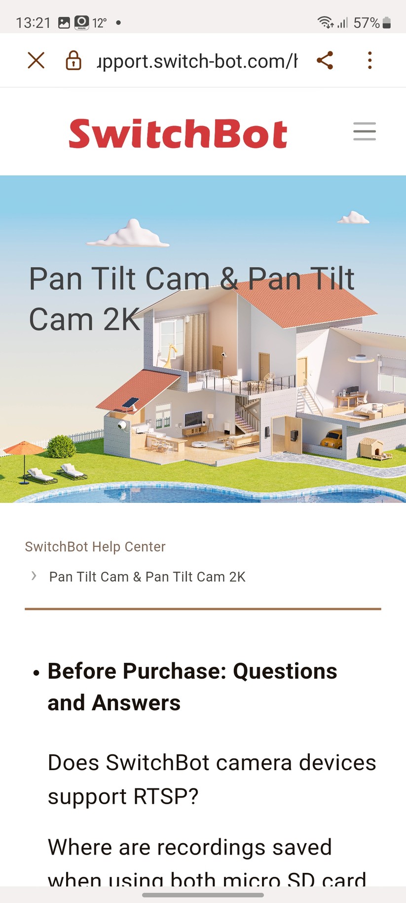 Switchbot PTZ-Überwachungskamera 2K