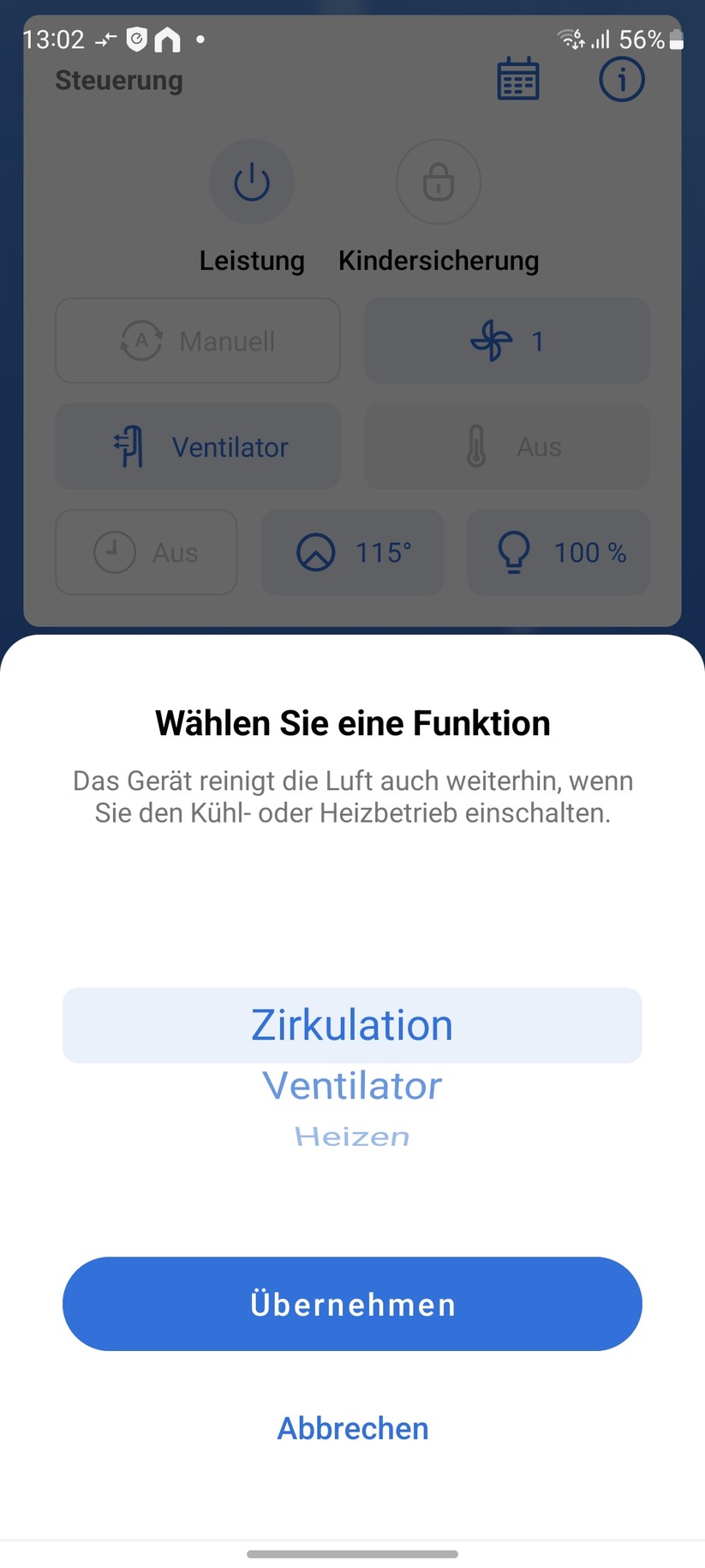  Einrichtung mit App Air+