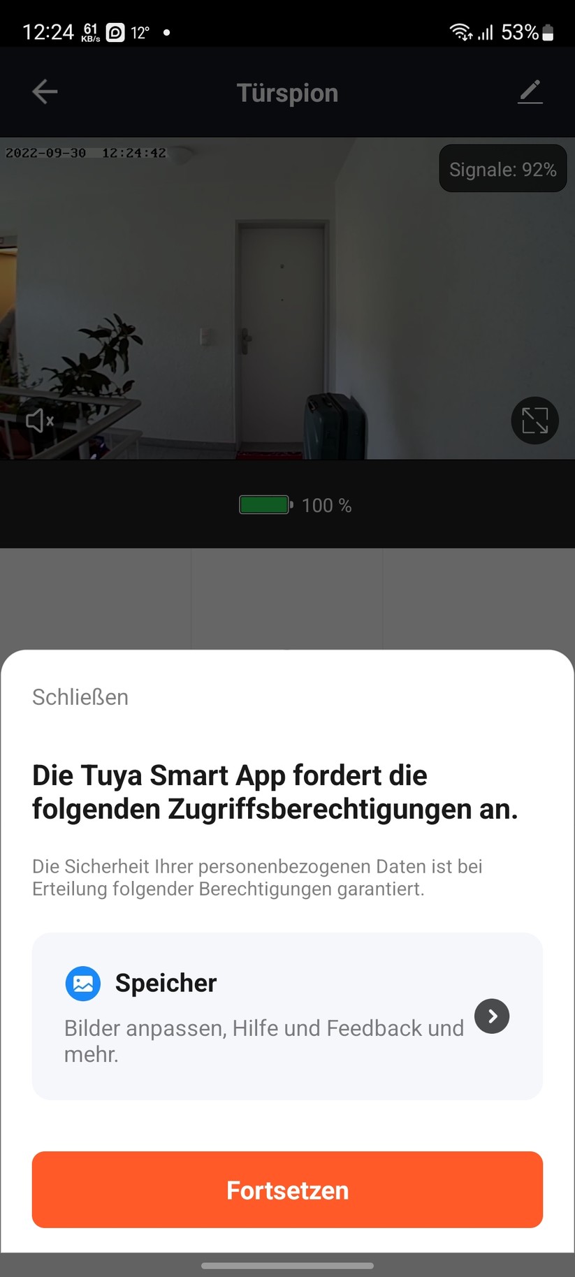 Digitaler Türspion Tmezon MZ-DV11 wird über die Tuya-App gesteuert.