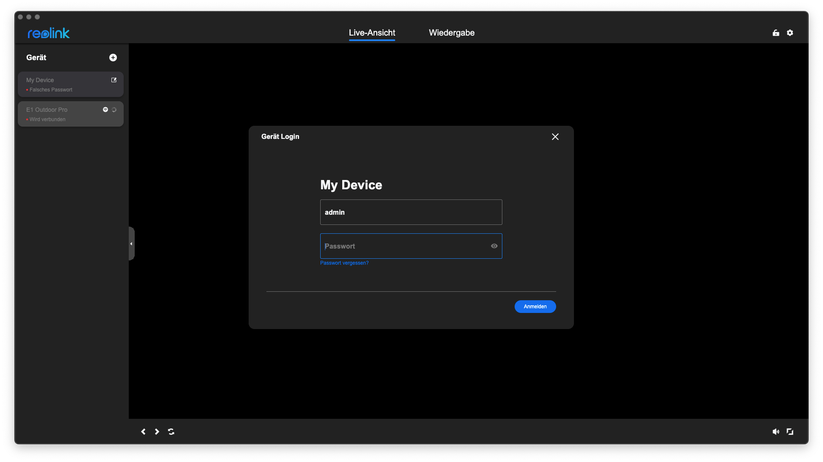 Reolink CX410: Desktop-App