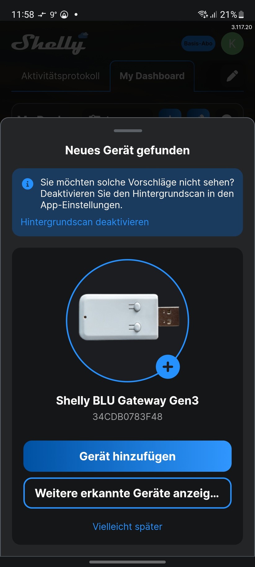  Inbetriebnahme mit Shelly-App
