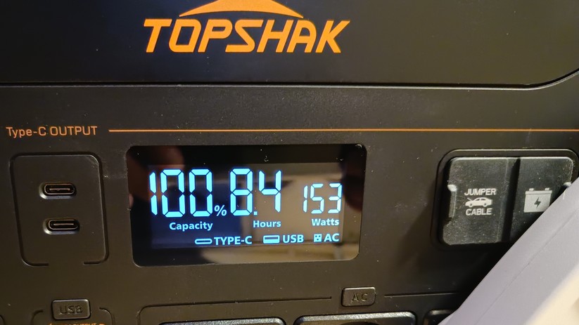 Das Display der Topshak TS-PS1500