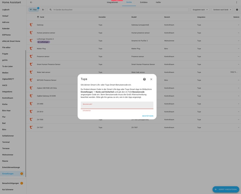 Luftreiniger Morento HY4866-WF: Integration in Home Assistant