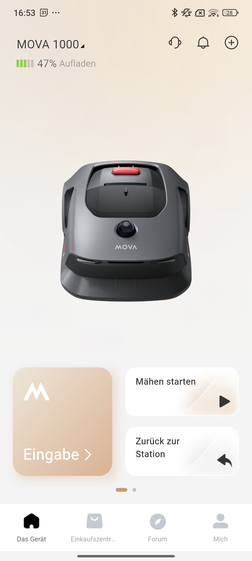 Mova 1000 – Einrichtung