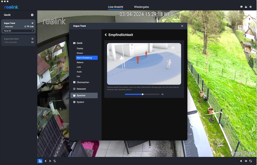 Reolink Argus Track: Konfiguration mit Desktop-App