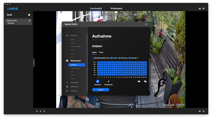 Reolink CX410: Desktop-App
