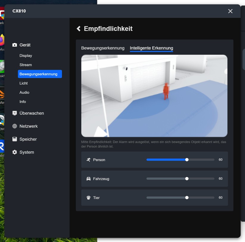 Reolink CX810: Einstellungen und Testaufnahmen
