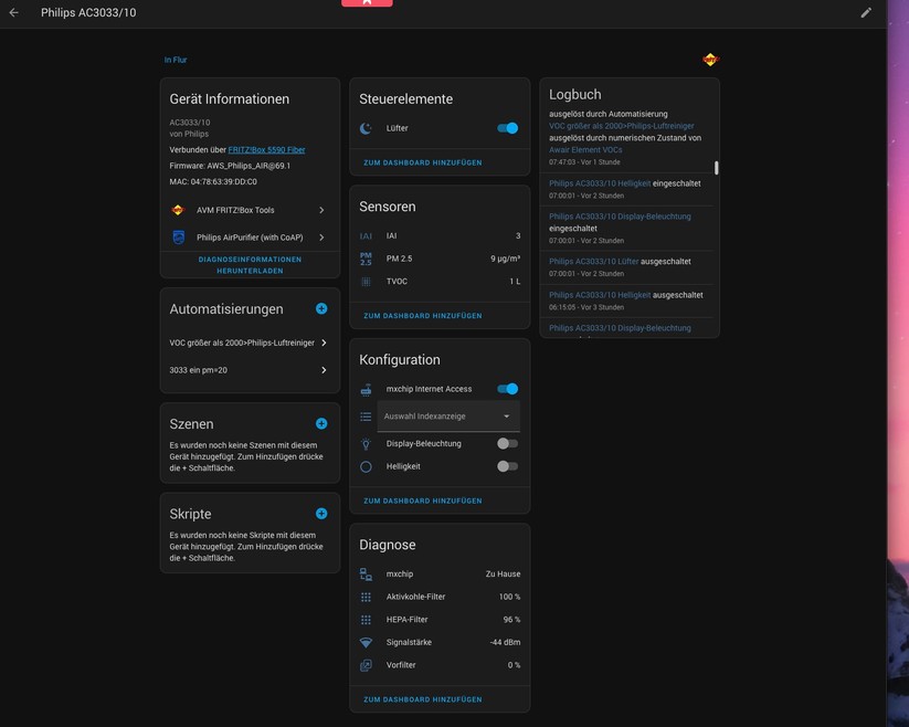 Die Philips-Luftreiniger lassen sich in leistungsfähige Smart-Home-Zentralen wie Home Assistant und Homey Pro integrieren.
