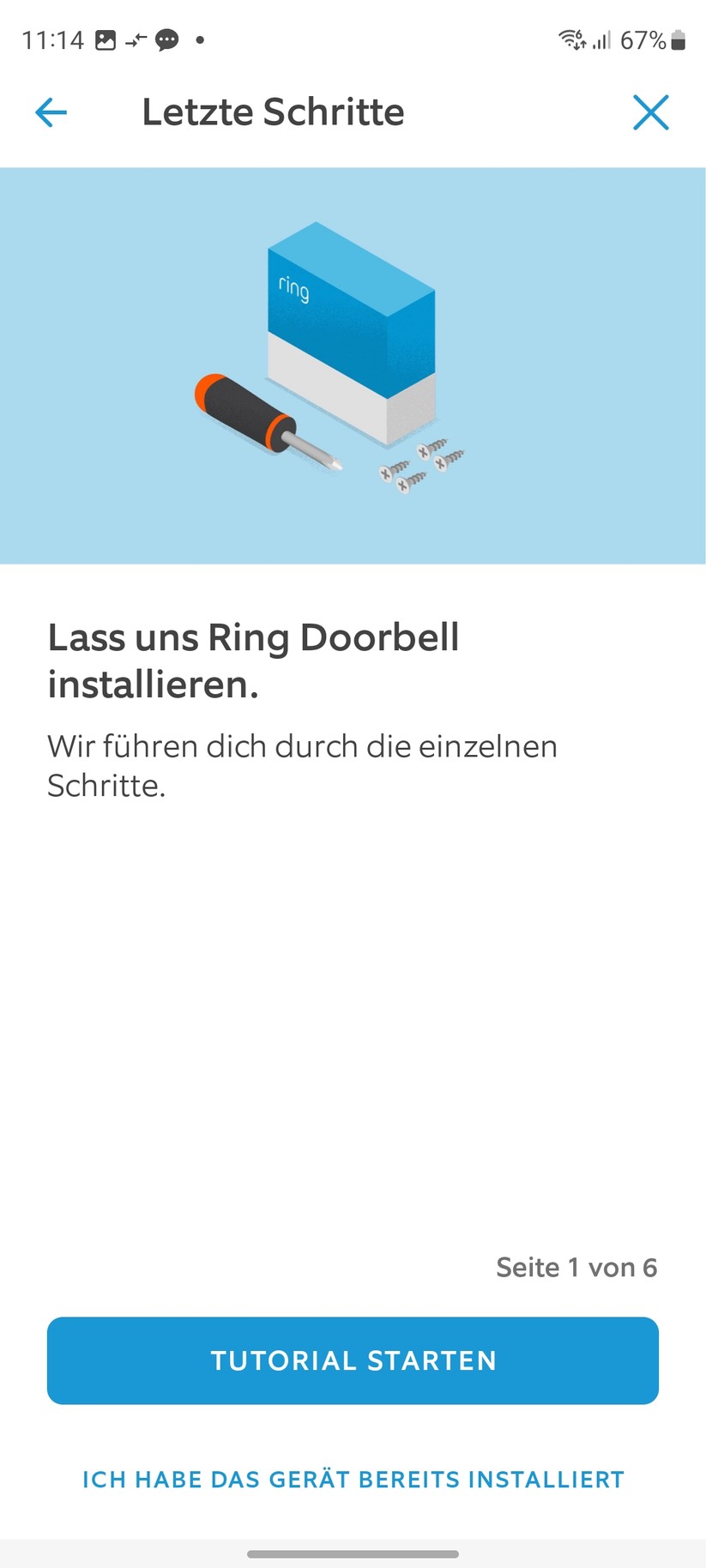 Die Ring-App erläutert nicht nur die Montage und Inbetriebnahme, sondern erklärt auch fast jede Funktion der Video-Türklingel – ideal für Anfänger.