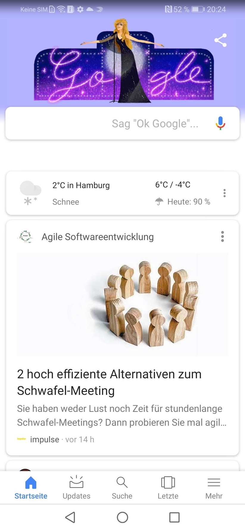 Google Now auf dem Huawei P Smart (2019)