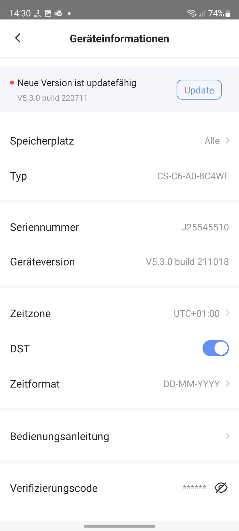 Ezviz C6 2K+: Einstellungen