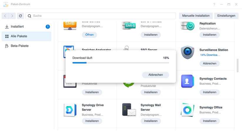 Synology Surveillance Station auf Synology DS223