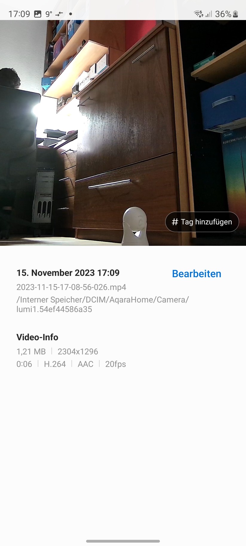 PTZ-Überwachungskamera Aqara E1: Inbetriebnahme, Homekit, Bedienung, Aufnahmen