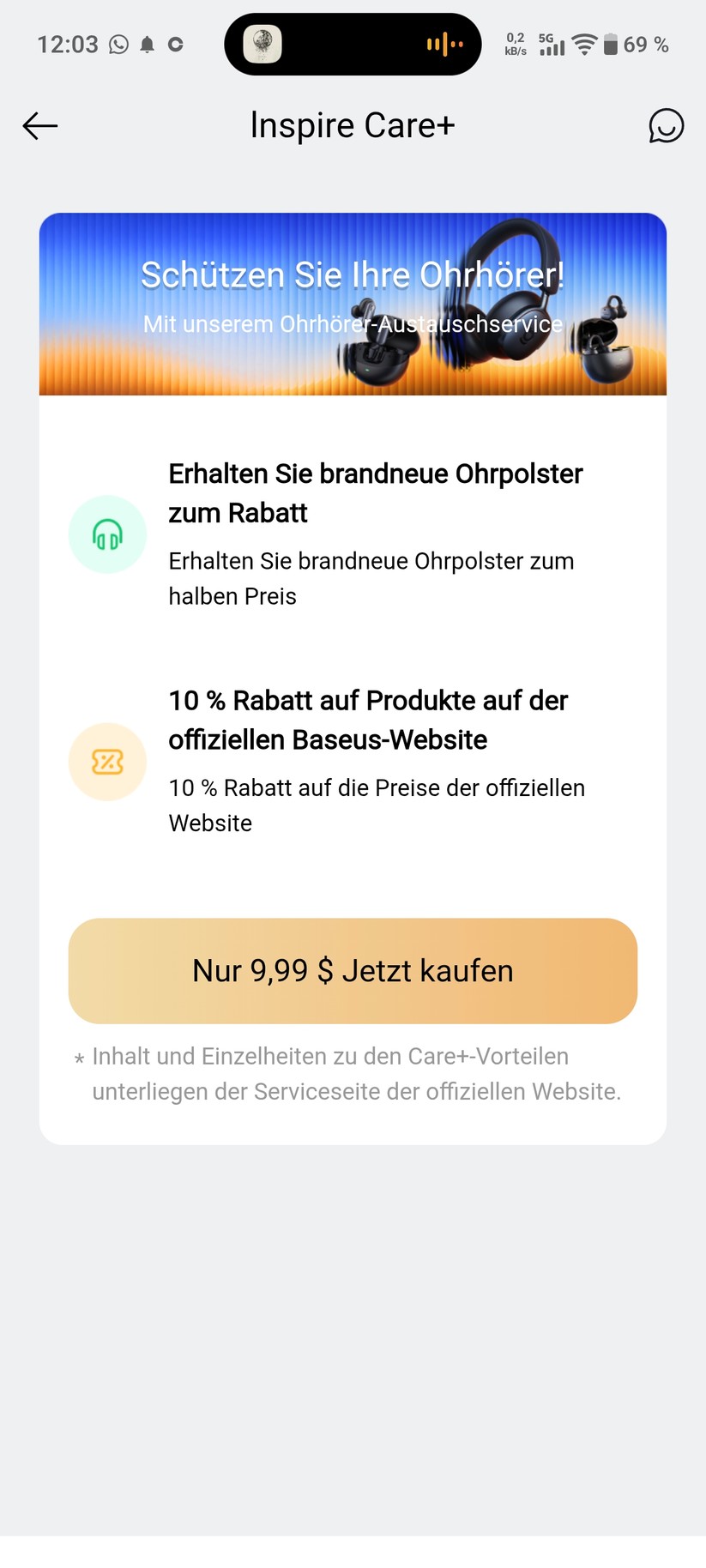 Baseus Inspire XH1 Screenshot