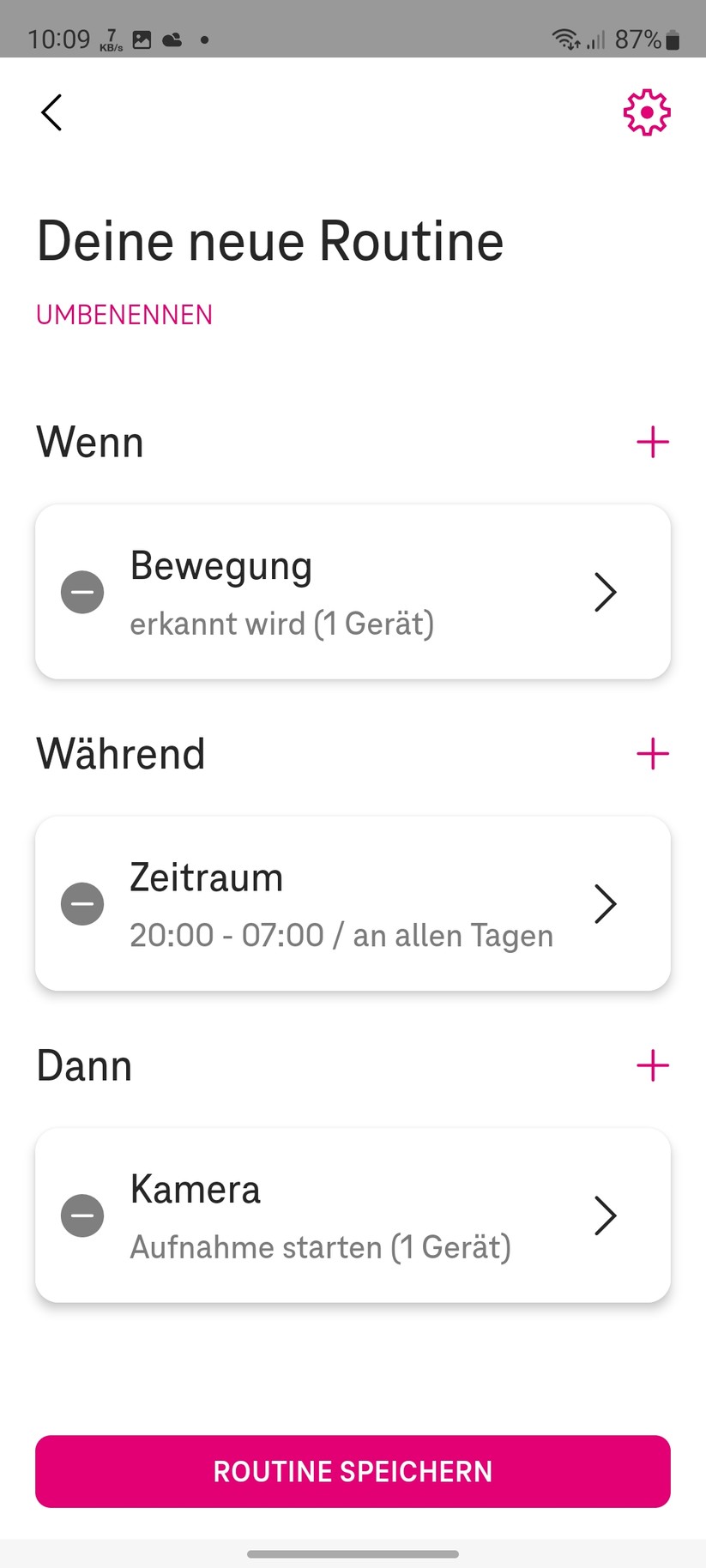 Magenta Zuhause mit Home Base 2: Routinen, Geräte, Tools, Einstellungen