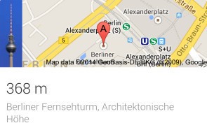 Okay Google Now, wie hoch ist der Berliner Fernsehturm?