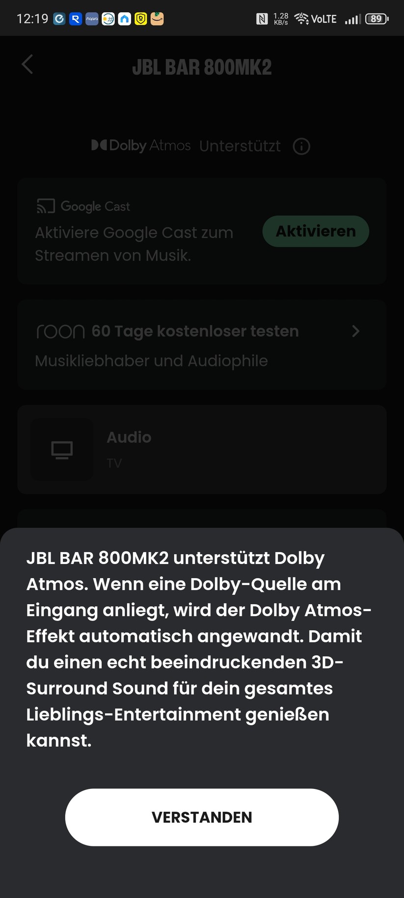 Die App JBL One bietet nicht nur umfangreiche Hilfen zur Abstimmung und Aufstellung der Soundbar, sondern integriert auch zahlreiche Streamingdienste.