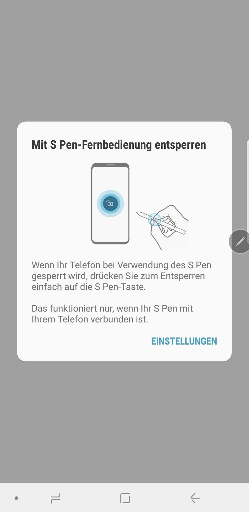 Oder wie sich das Smartphone wie S Pen entsperren lässt