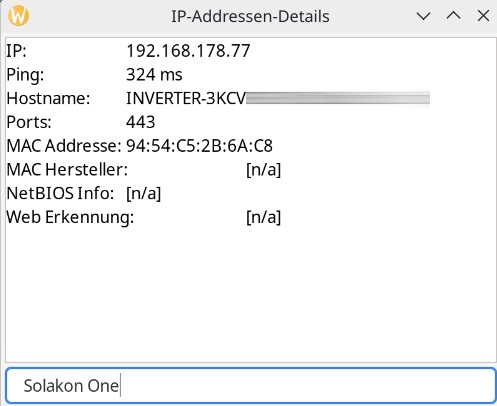 Solakon One: Integration in Home Assistant