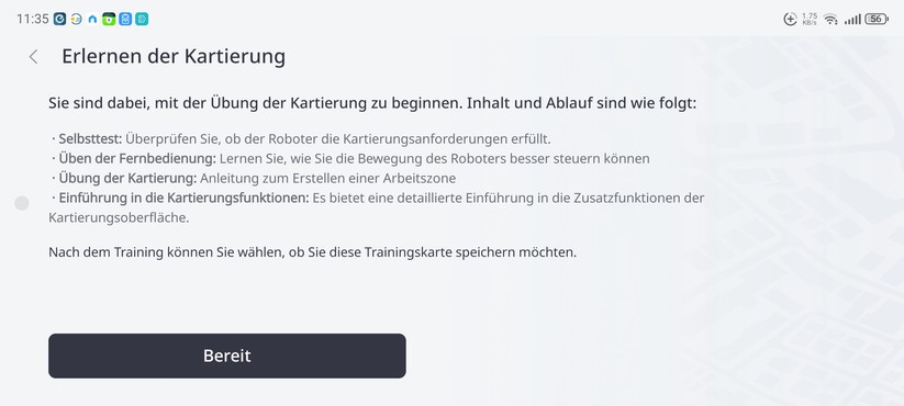  Inbetriebnahme und Kartierung