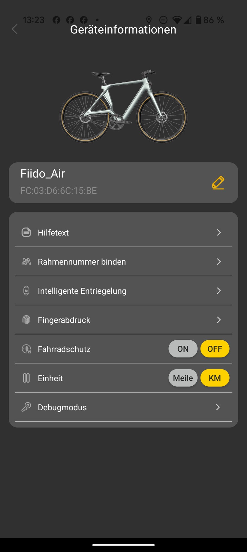 Fiido Air App Screenshot