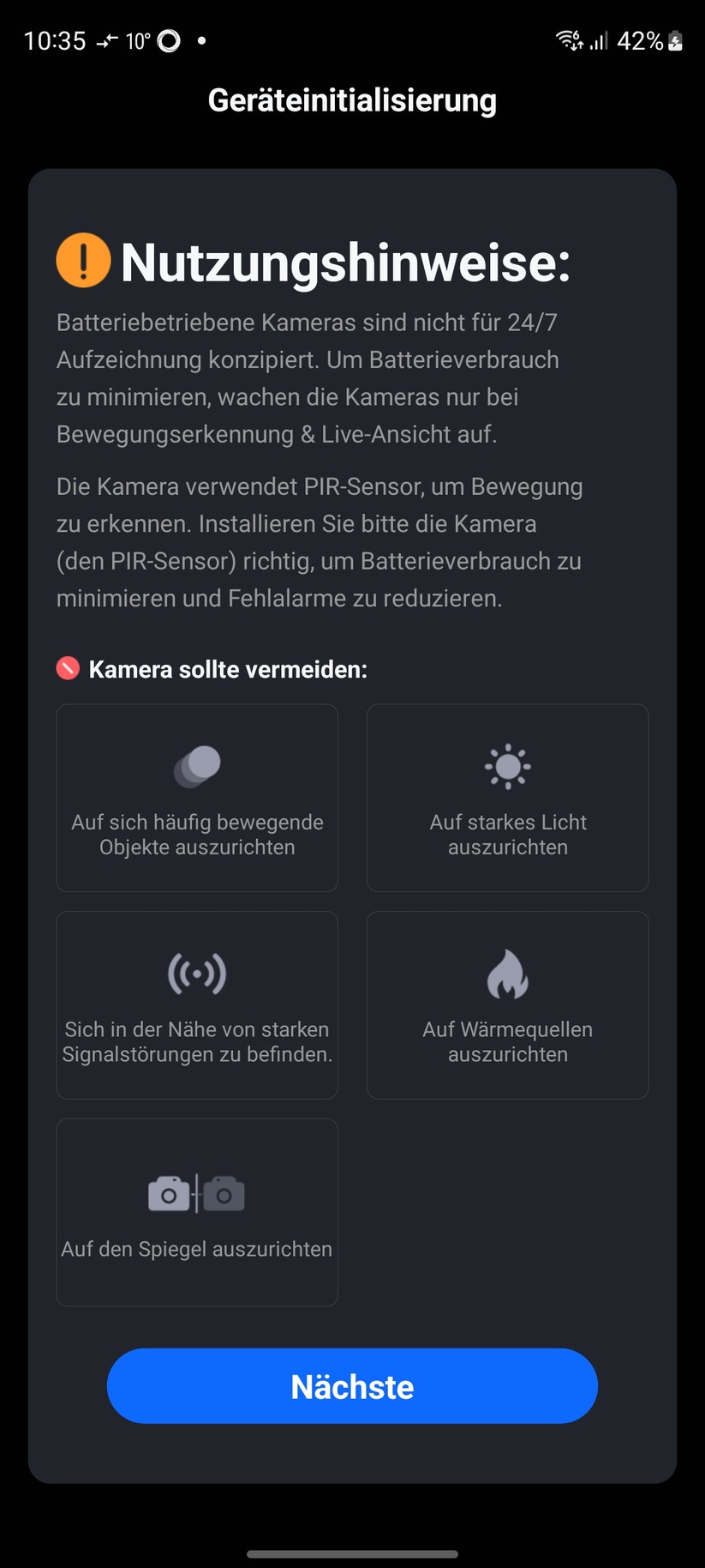 Reolink Argus Track: Einrichtung mit mobiler App