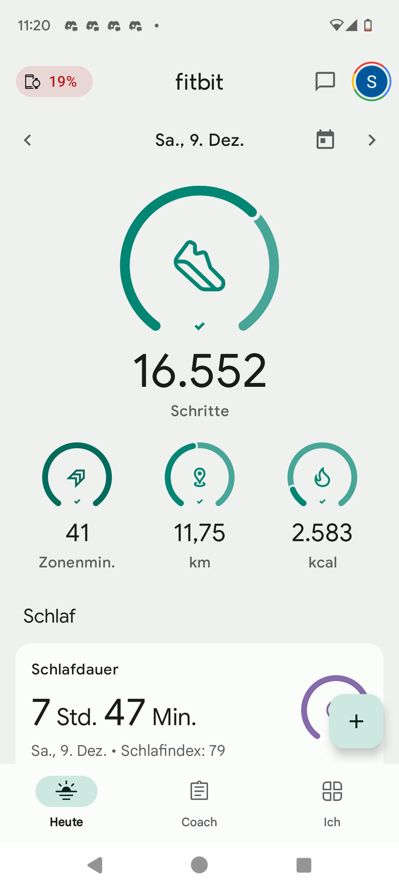 Fitbit Charge 6 – App-Screenshots