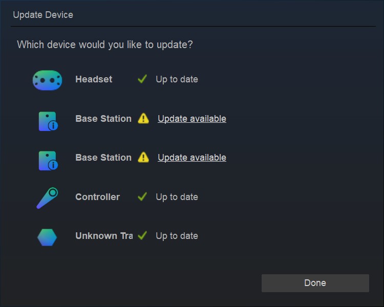SteamVR kümmert sich um die Verwaltung, Wartung und Einrichtung des Headsets. 
