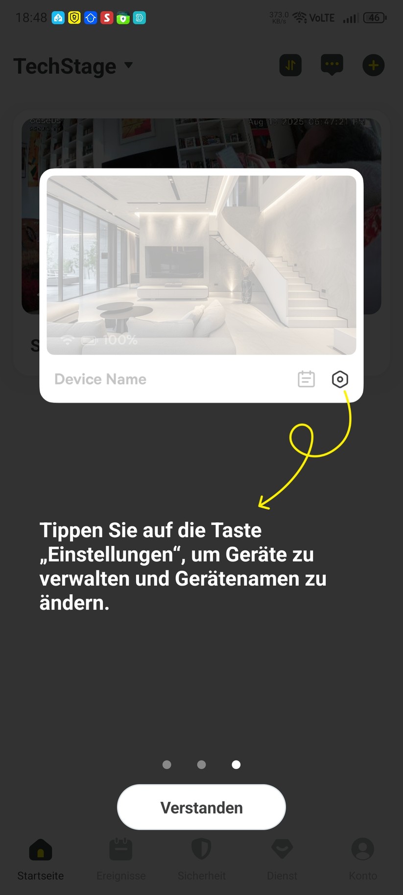 Die Inbetriebnahme der Überwachungskamera erfolgt mit der App Baseus Security