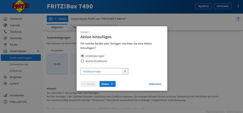 Fritzdect 302: Um alle Funktionen des AVM-Thermostats nutzen zu können, müssen Anwender die Fritzbox-Oberfläche verwenden.