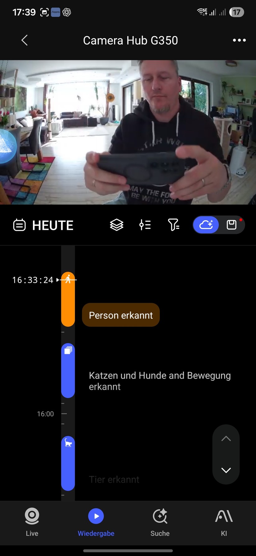 Die Steuerung der Überwachungskamera erfolgt mit der Aqara-App. Damit kann man sie auch für Automatisierungen nutzen.