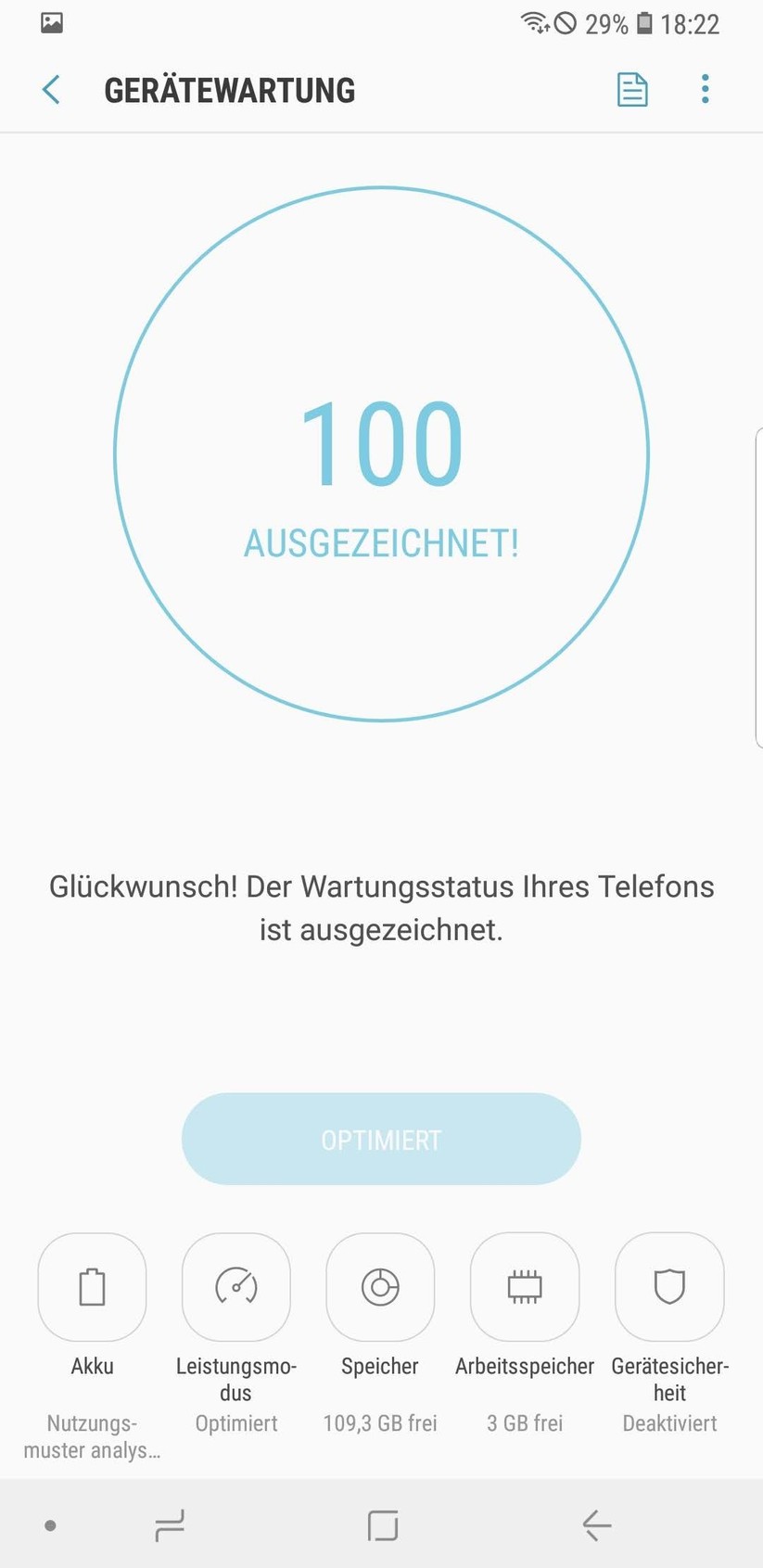Speicherübersicht und Gerätewartung