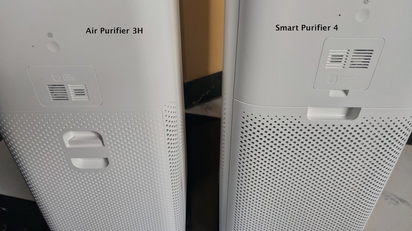 Xiaomi Smart Air Purifier 4: Rückseite beim Vorgängermodell und beim Smart Air Purifier