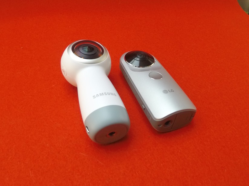 Hier sehen wir die aktuelle Gear 360 neben der LG 360 Cam. Eine gewisse Ähnlichkeit ist nicht von der Hand zu weisen.