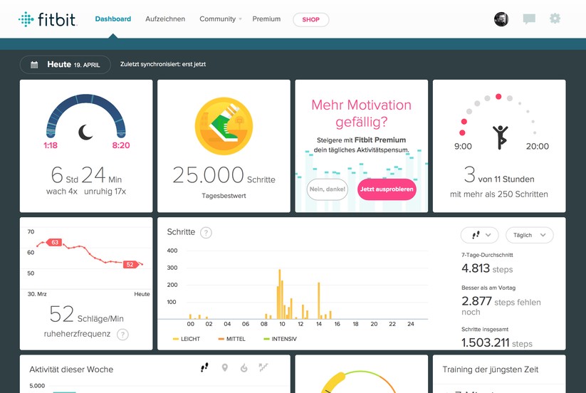 Das Webinterface bietet detaillierte Statistiken und ist übersichtlich gestaltet.