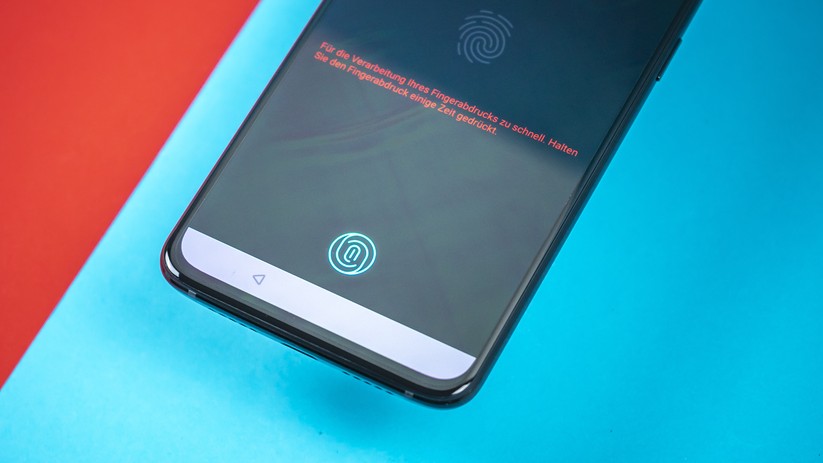 Im-Display-sitzender Fingerabdrucksensor des Oneplus 6T.
