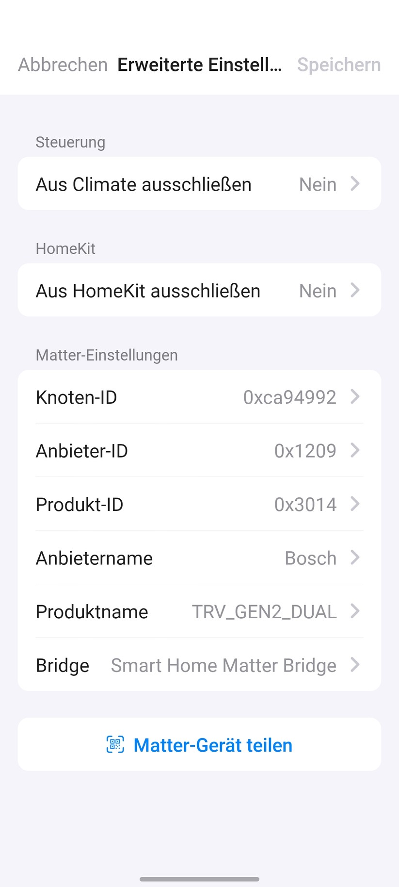 Danke Matter-Support lässt sich das Bosch Heizkörper-Thermostat II +M auch unter Homey Pro einbinden.