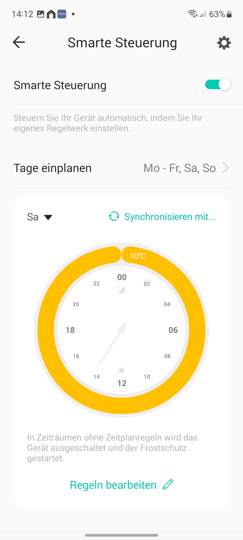  App, Einstellungen und Heizpläne