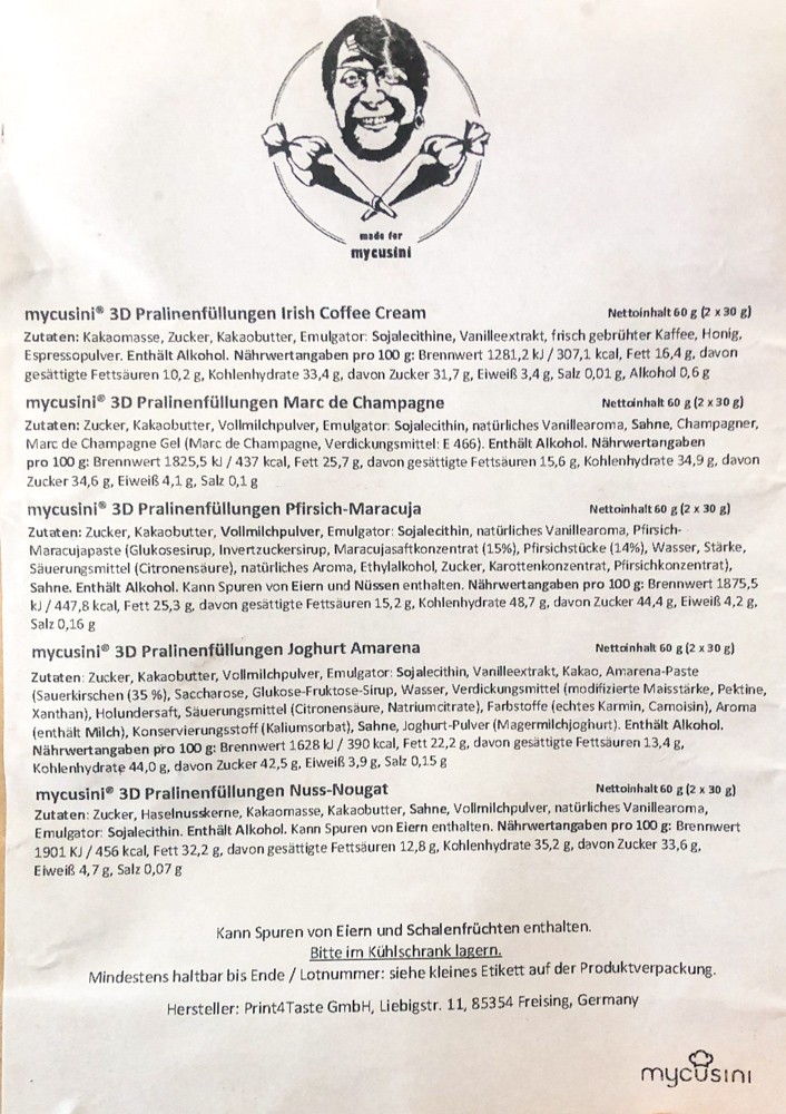 Schokoladen-3D-Drucker mycusini 2.0 