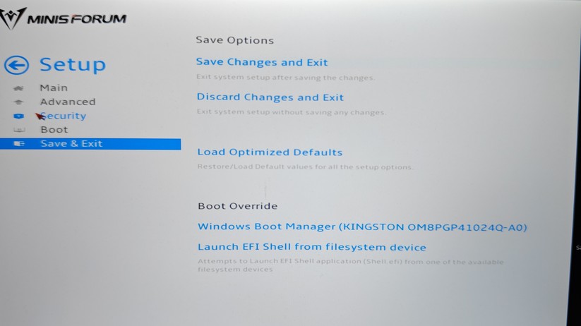 Minisforum MS-A1: Bios